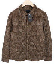 SCOTCH & SODA Quilted Brown Jacket 50 Ams Atelier Collared Snaps Men's Pattern