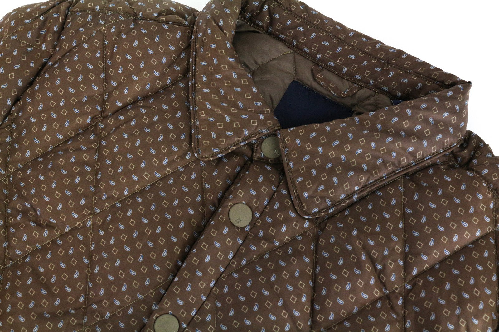 SCOTCH & SODA Quilted Brown Jacket 50 Ams Atelier Collared Snaps Men's Pattern