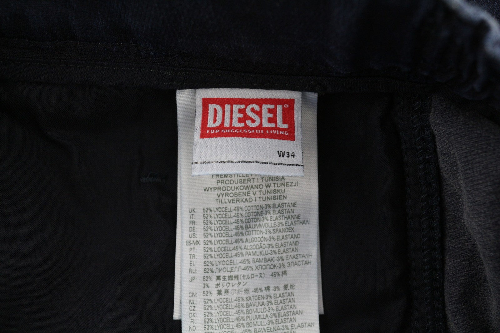 DIESEL D-Krooley-Cargo-Ne 069ZJ Men Jeans W34 Belted Tapered Leg RRP€295 Blue