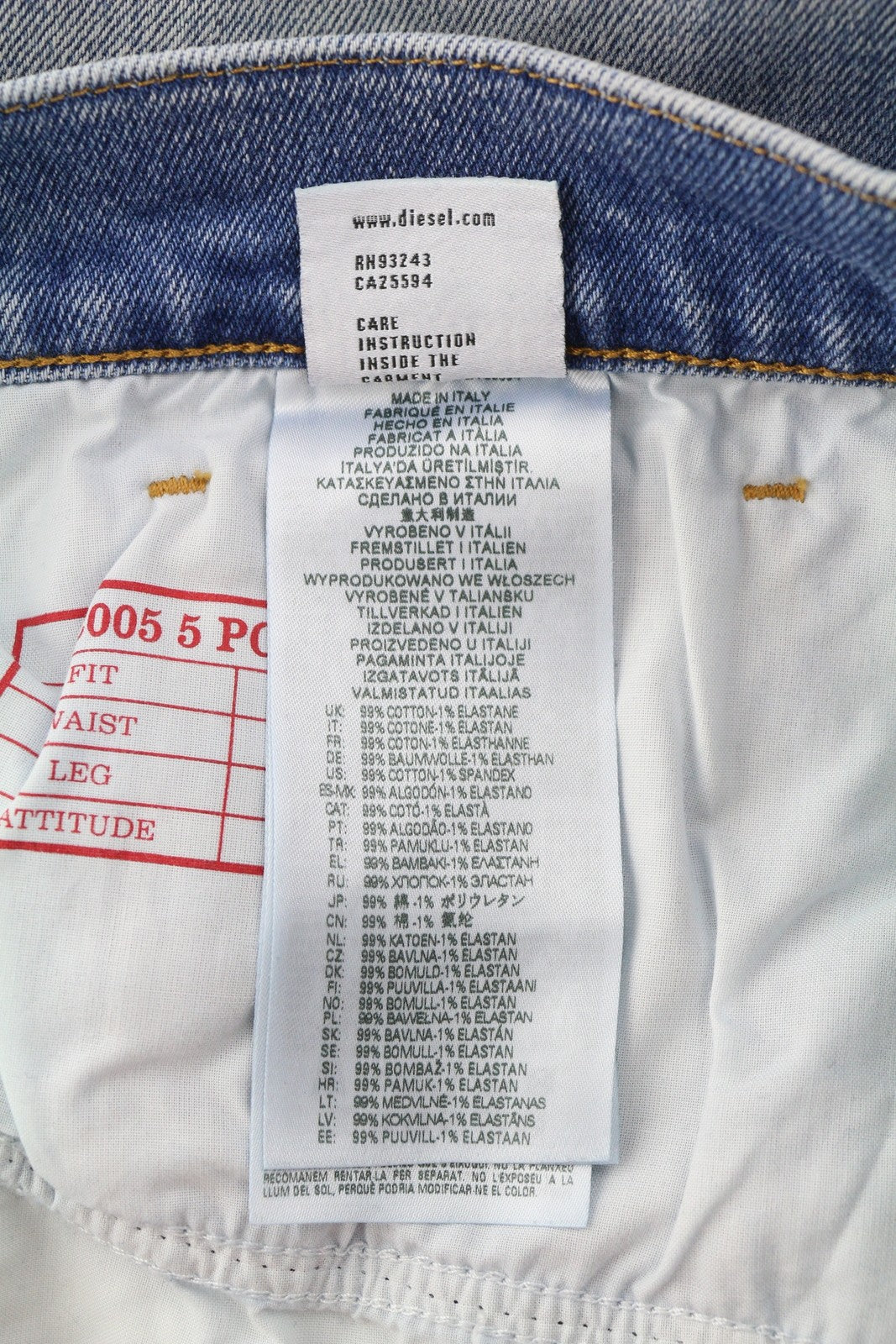 DIESEL 2005 D-Fining 09E85 Men Jeans W32/L30 Blue Washed Regular Tapered RRP€295