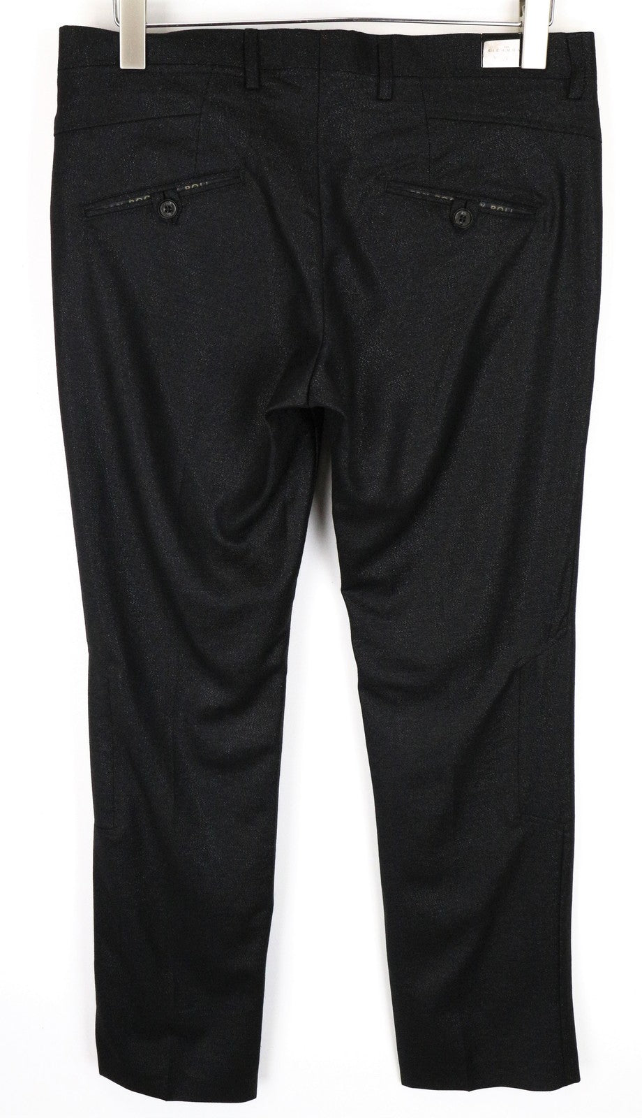 JOHN RICHMOND Black Pleated Wool Trousers UK16 Men's Shiny Thread Tailored Fit