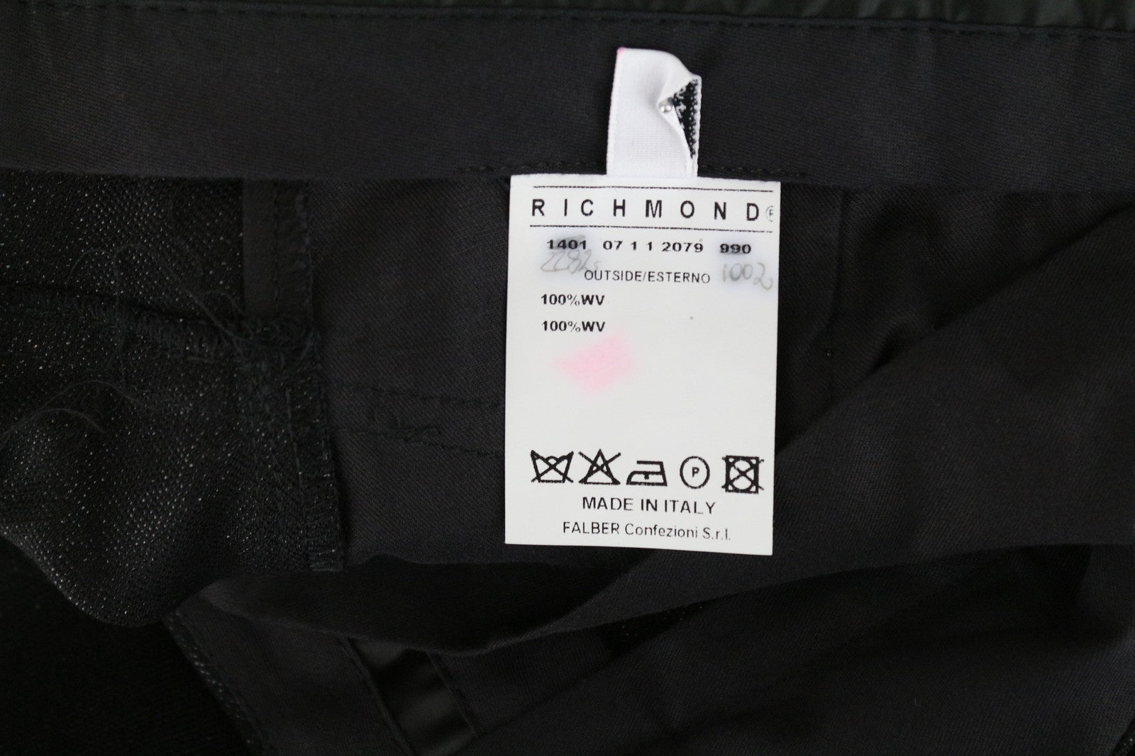 JOHN RICHMOND Black Pleated Wool Trousers UK16 Men's Shiny Thread Tailored Fit