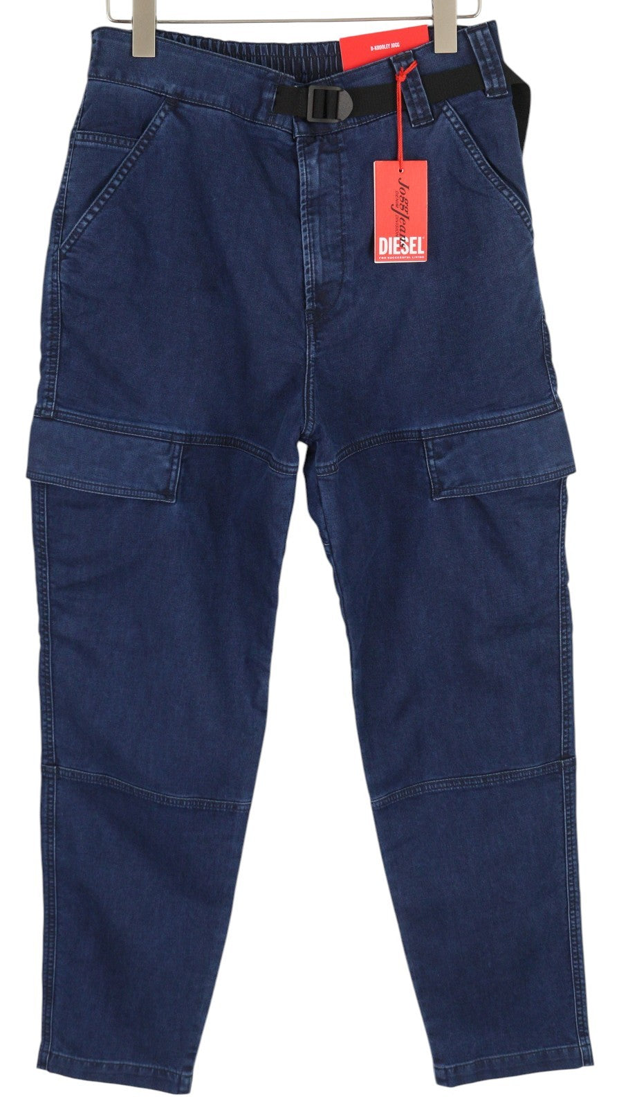 DIESEL D-Krooley-Cargo-Ne 069ZJ Men Jeans W32 Belted Tapered Blue RRP€295