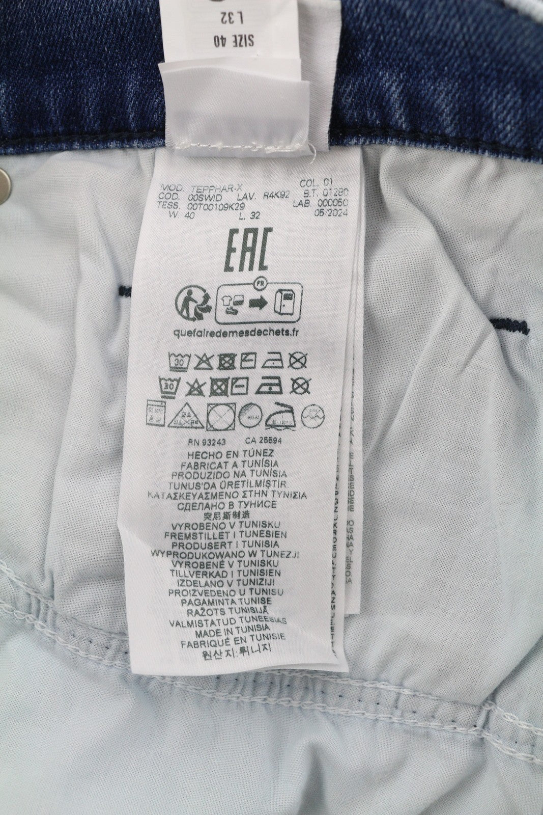 DIESEL Tepphar R4K92 Men Jeans W40/L32 Slim Fit Button Fly Washed Blue RRP€250