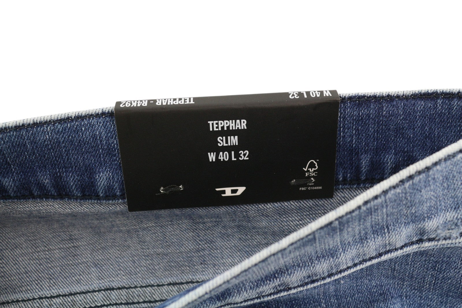 DIESEL Tepphar R4K92 Men Jeans W40/L32 Slim Fit Button Fly Washed Blue RRP€250