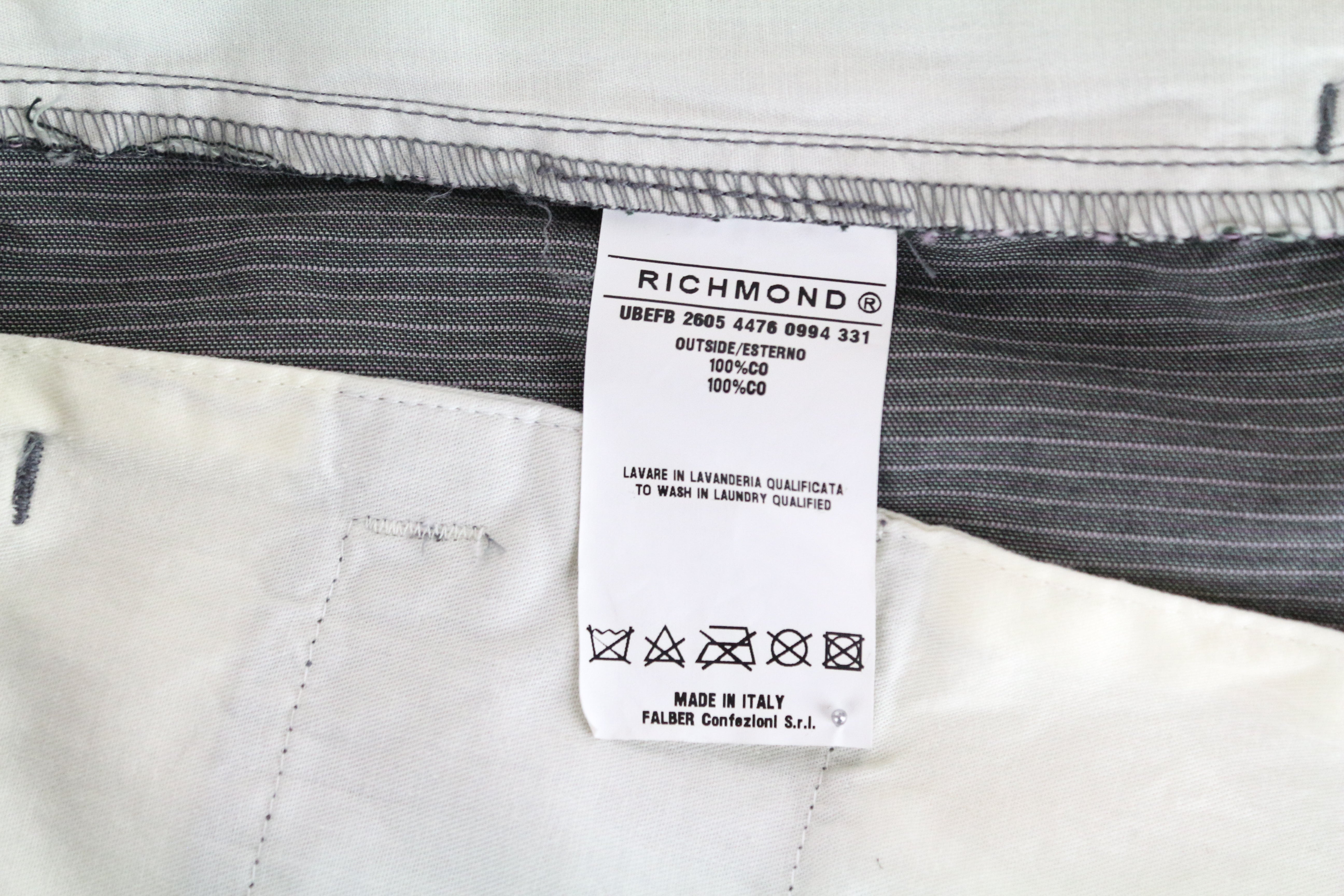 RICHMOND  Men's Summer Shorts 48 Grey Cotton Striped Casual Pleated Front