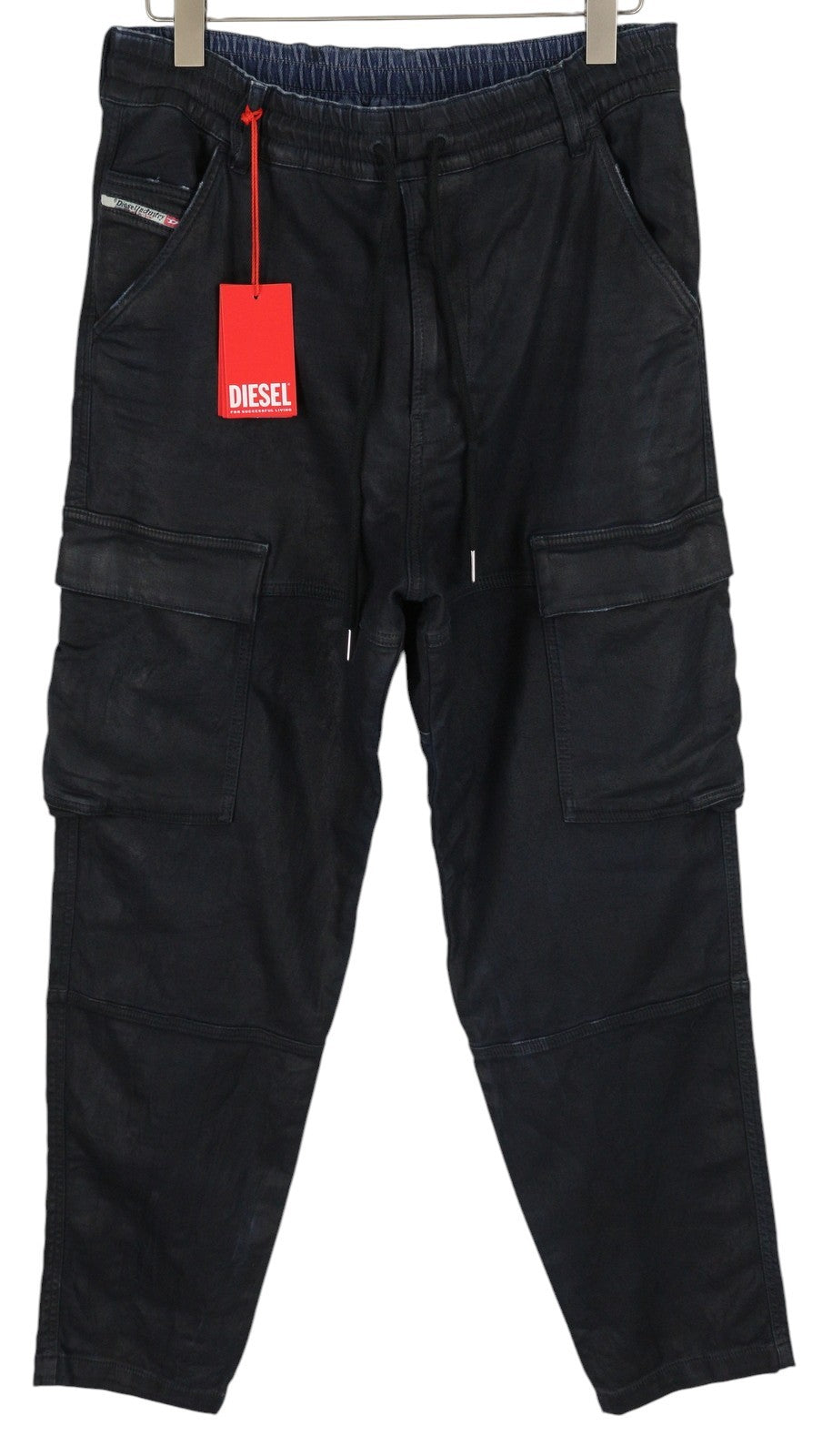 DIESEL D-Krooley-Cargo Jogg 09H05 Men Jeans W32 Elastic Waist RRP€350 Dark Blue