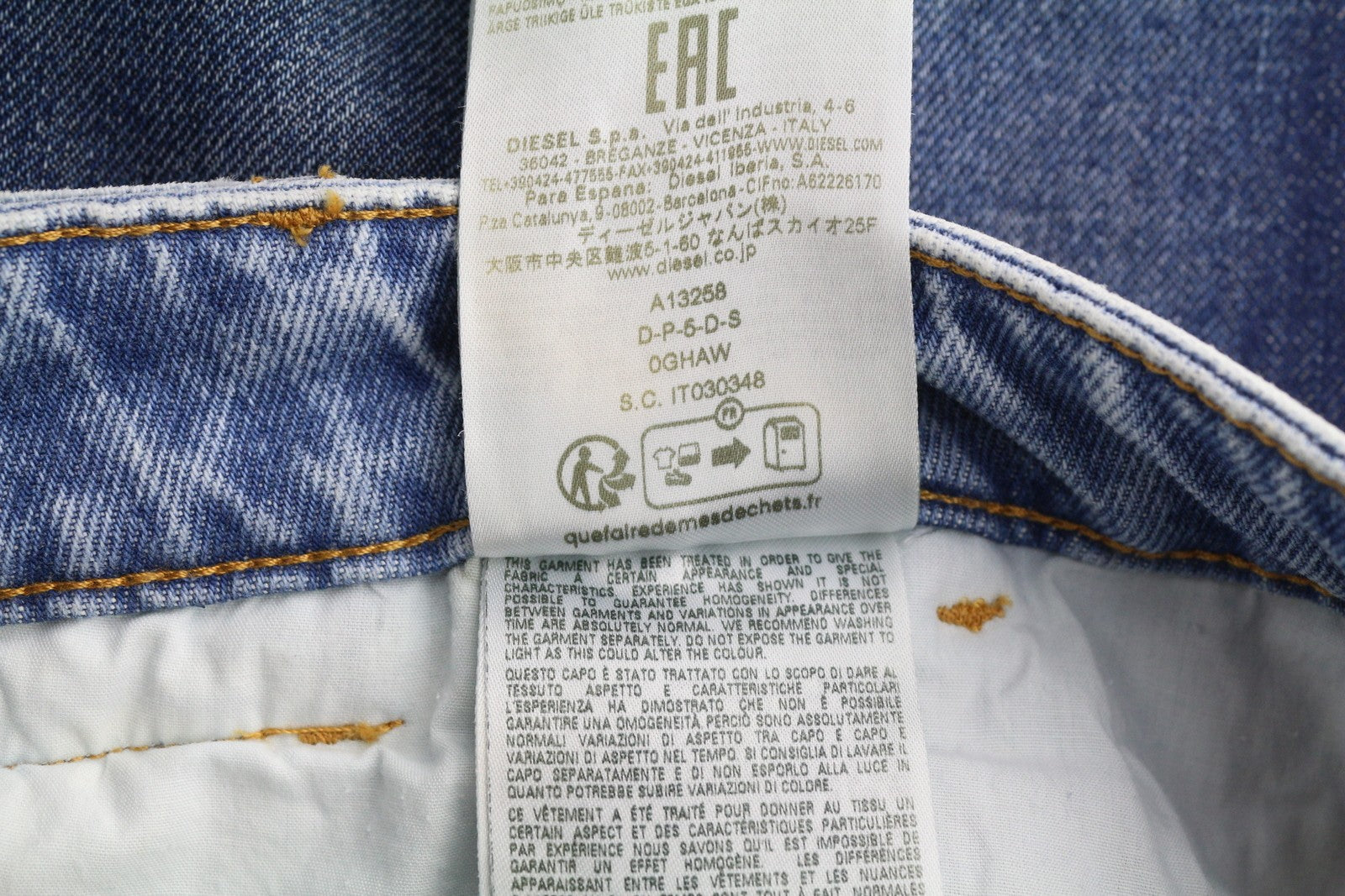 DIESEL P-5-D 0GHAW Men Jeans W32 Loose Fit Tapered Leg Zip Washed Blue RRP€425