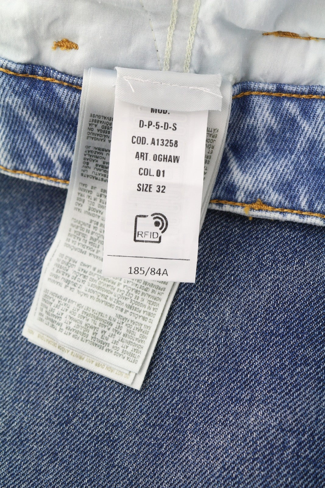 DIESEL P-5-D 0GHAW Men Jeans W32 Loose Fit Tapered Leg Zip Washed Blue RRP€425