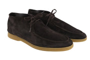 SUITSUPPLY Men Shoes EU43 Dark Brown Leather Suede Casual Laced High Top