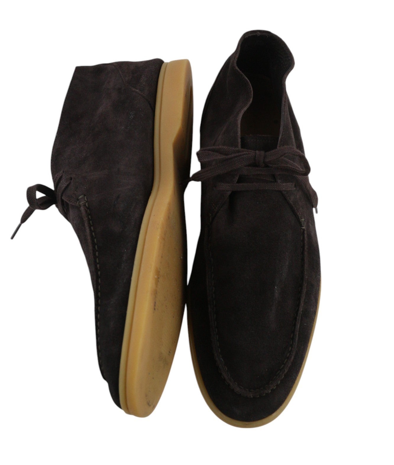 SUITSUPPLY Men Shoes EU43 Dark Brown Leather Suede Casual Laced High Top