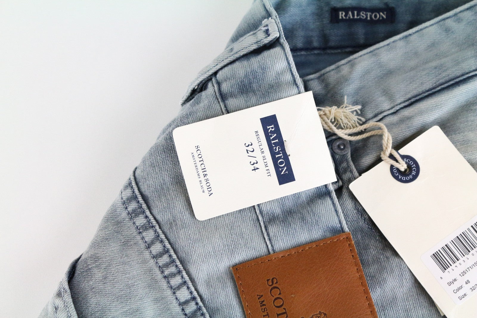 SCOTCH & SODA W32/L34 Jeans Slim Fit 5-Pocket Stretch Blue Cotton Ralston Men`s