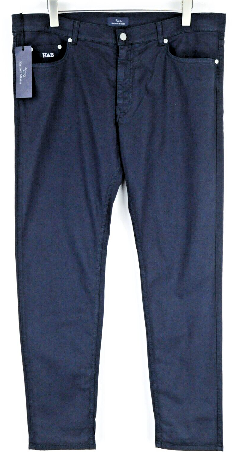 HARMONT & BLAINE Mens Trousers 56 Navy Cotton Stretchy 5-Pocket Chino Style