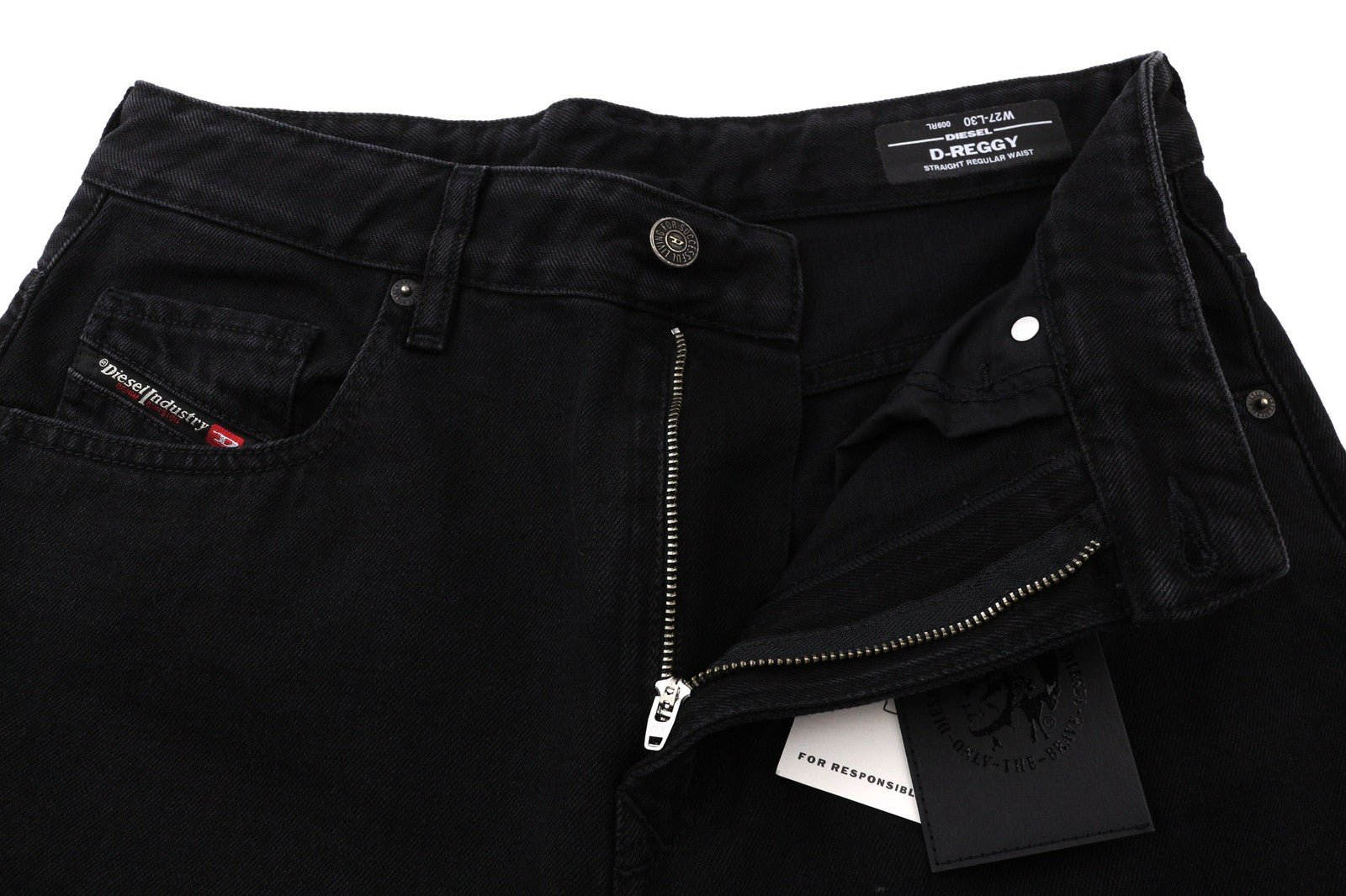 DIESEL D-Reggy 009RL Womens Jeans W27/L30 Regular Waist Straight Black RRP150