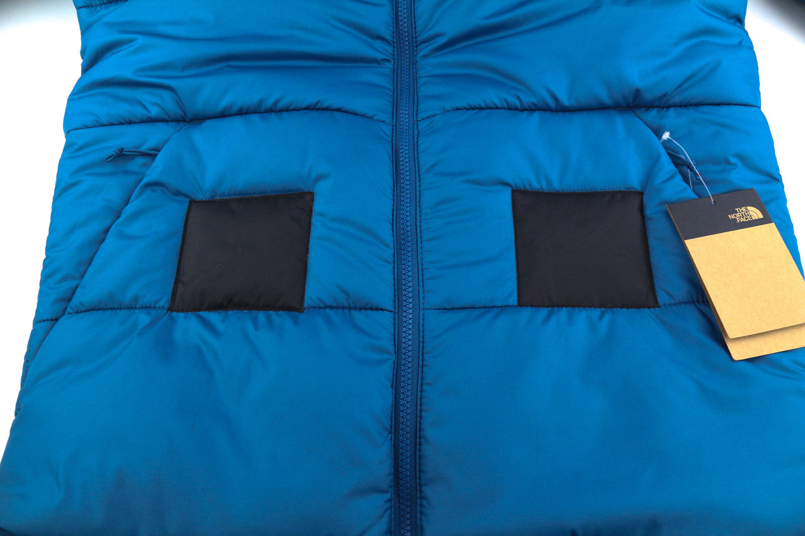 THE NORTH FACE Men Jacket XS Blue Full Zip Insulation Hooded Lined Quilted Logo