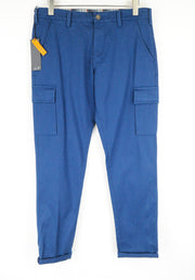 HARMONT & BLAINE Mens 50 Trousers Blue Cotton Stretchy Cargo Narrow  Casual