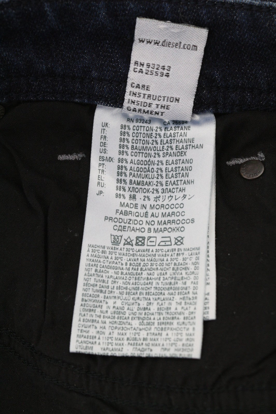 DIESEL Troxer R8KJ4 Mens Jeans W30/L32 Slim Skinny Stretchy Distress Washed