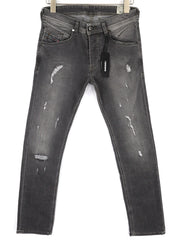 DIESEL Belther 0673P Mens Jeans W27/L30 Regular Slim Tapered Distress Buttoned