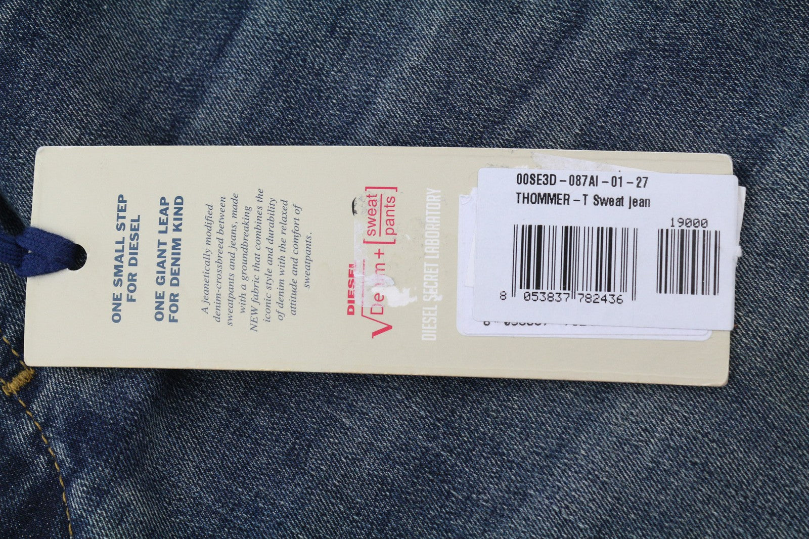 DIESEL Thommer-T 087AI Mens Jeans W27 Stretchy Jogg Sweat Slim Washed RRP€220