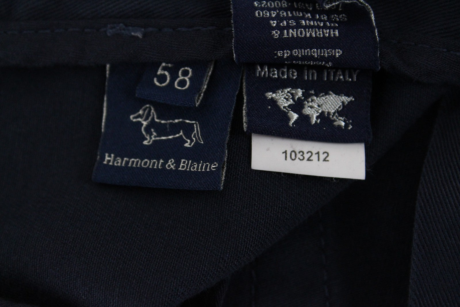 HARMONT & BLAINE Mens 58 Trousers Navy Cotton Stretchy 5-Pocket Narrow Casual