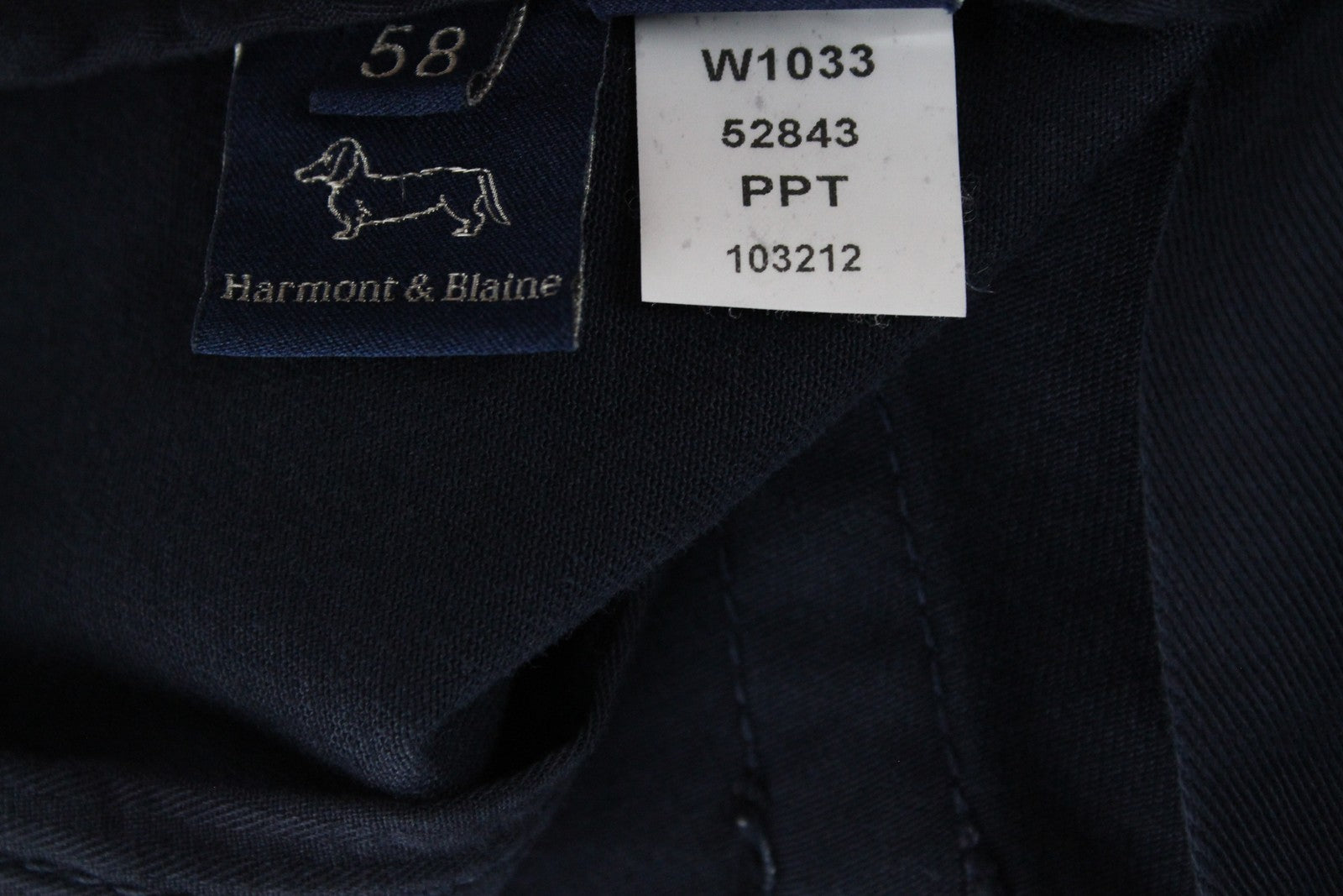 HARMONT & BLAINE Mens 58 Trousers Navy Cotton Stretchy 5-Pocket Narrow Casual