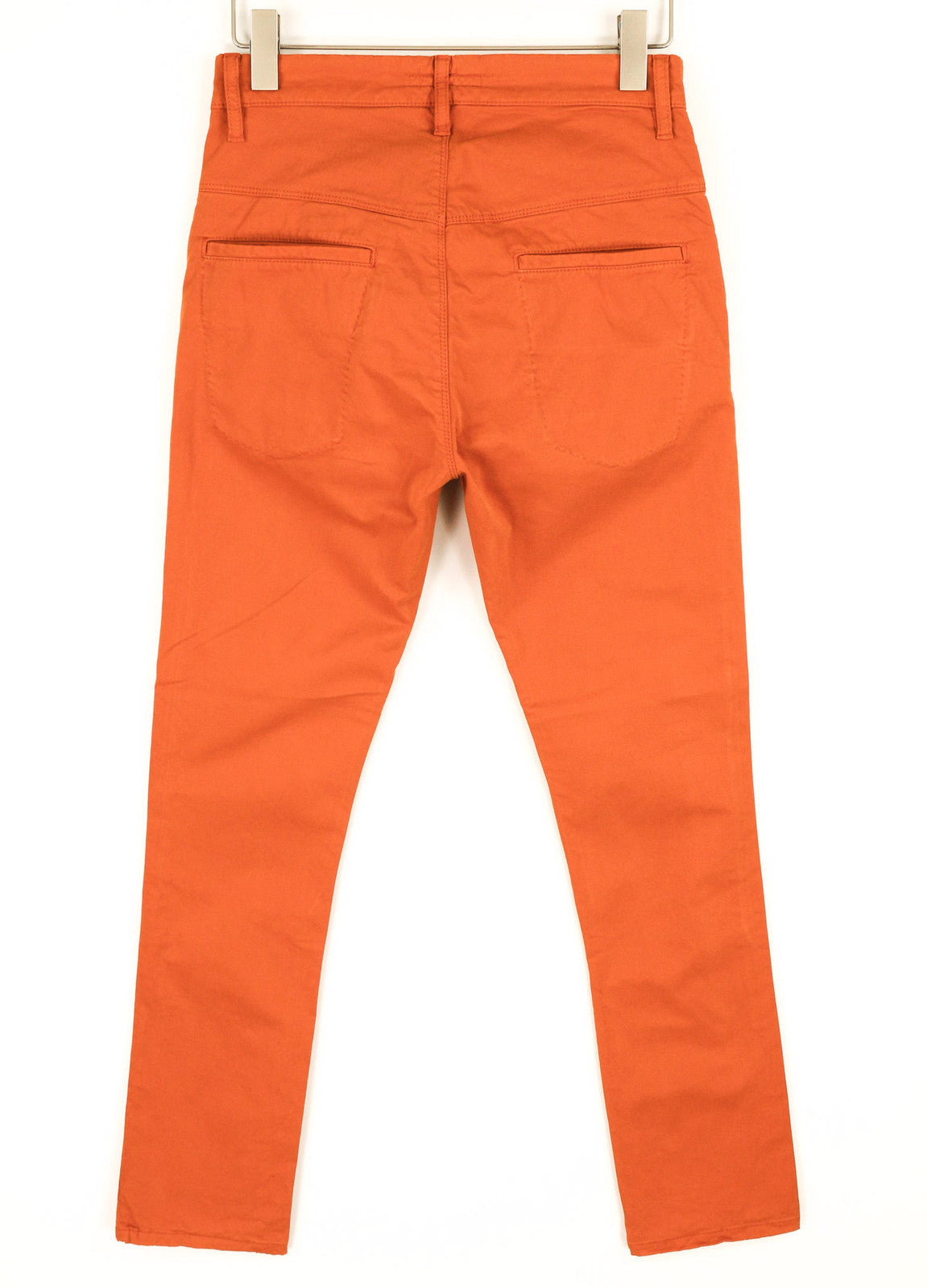 NUDIE JEANS Khaki Slim Men Trousers W28/L30 Organic Warm Orange Zip Casual Chino