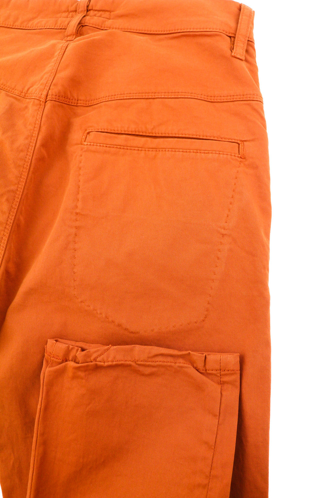 NUDIE JEANS Khaki Slim Men Trousers W28/L30 Organic Warm Orange Zip Casual Chino
