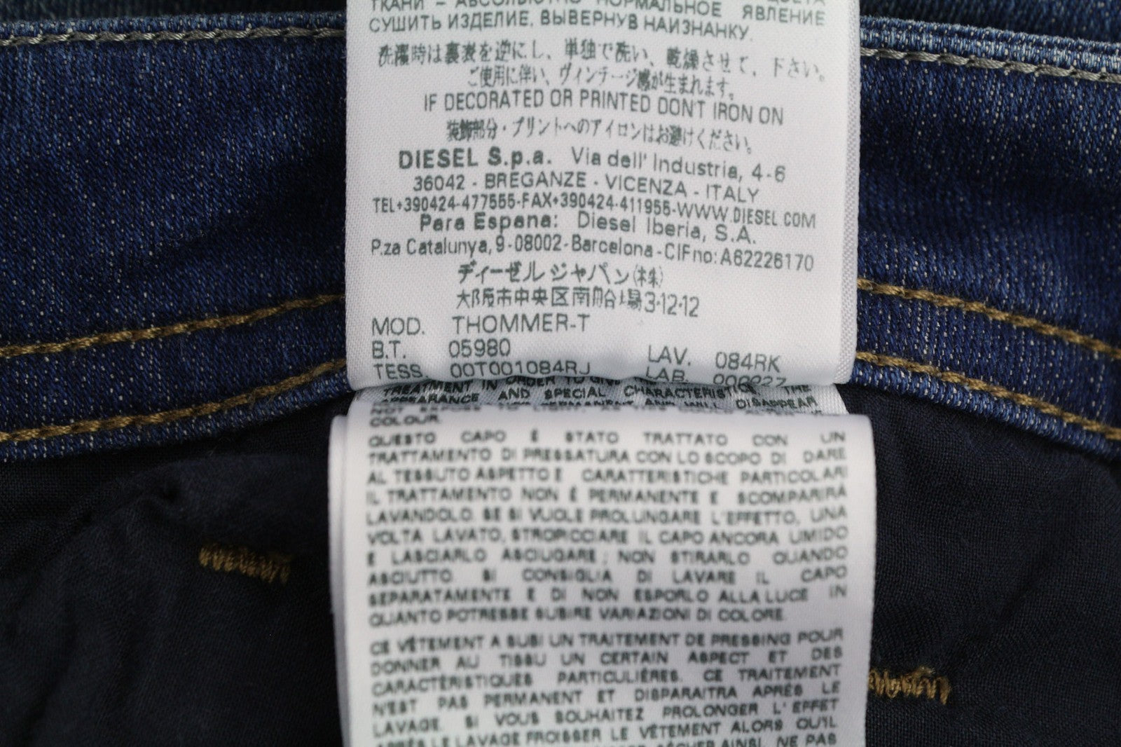 DIESEL Thommer-T 084RK Mens Jeans W29 Stretchy Jogg Sweat Slim  Washed Blue