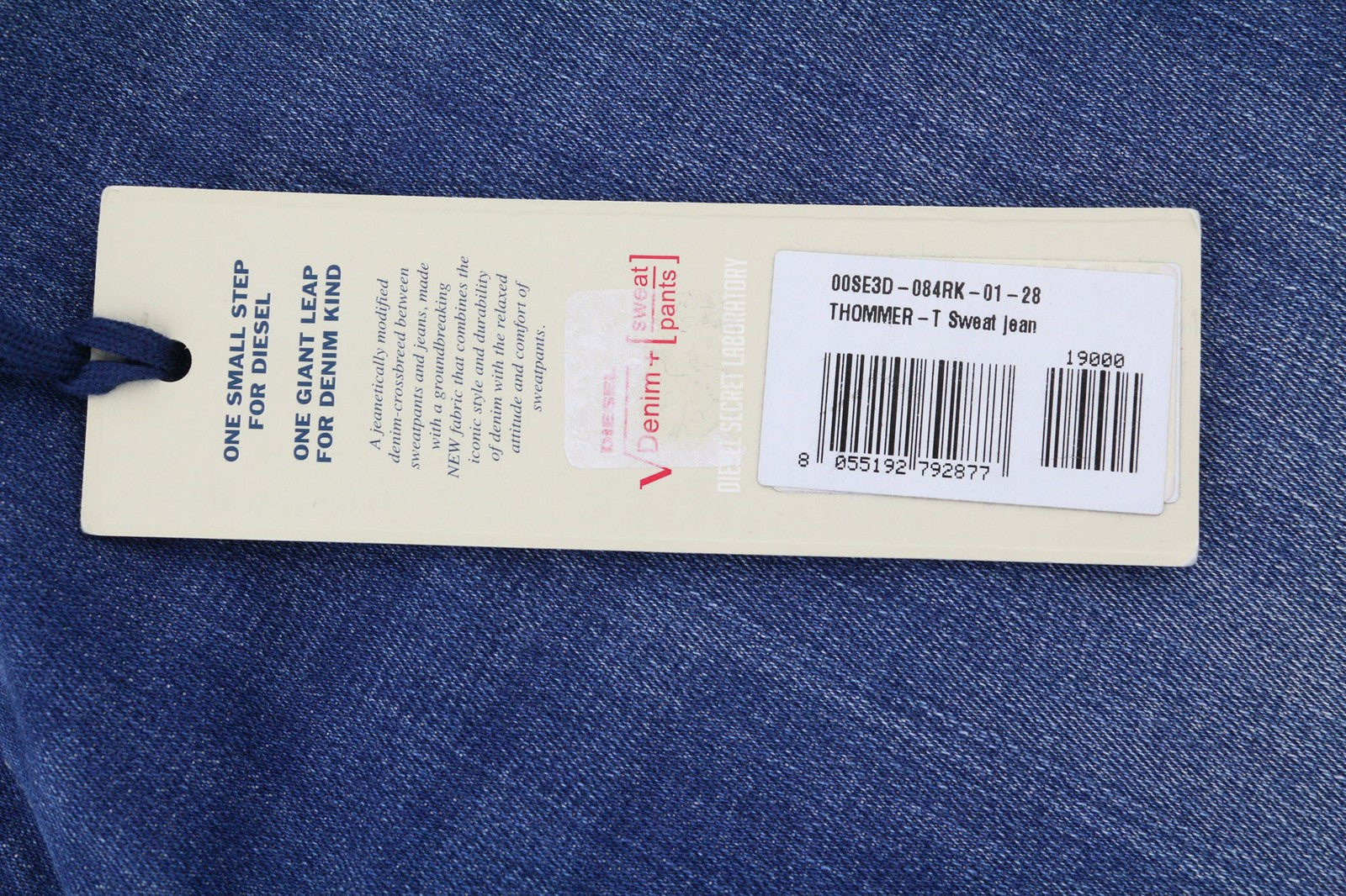 DIESEL Thommer-T 084RK Mens Jeans W28 Stretchy Jogg Sweat Slim  Washed Blue