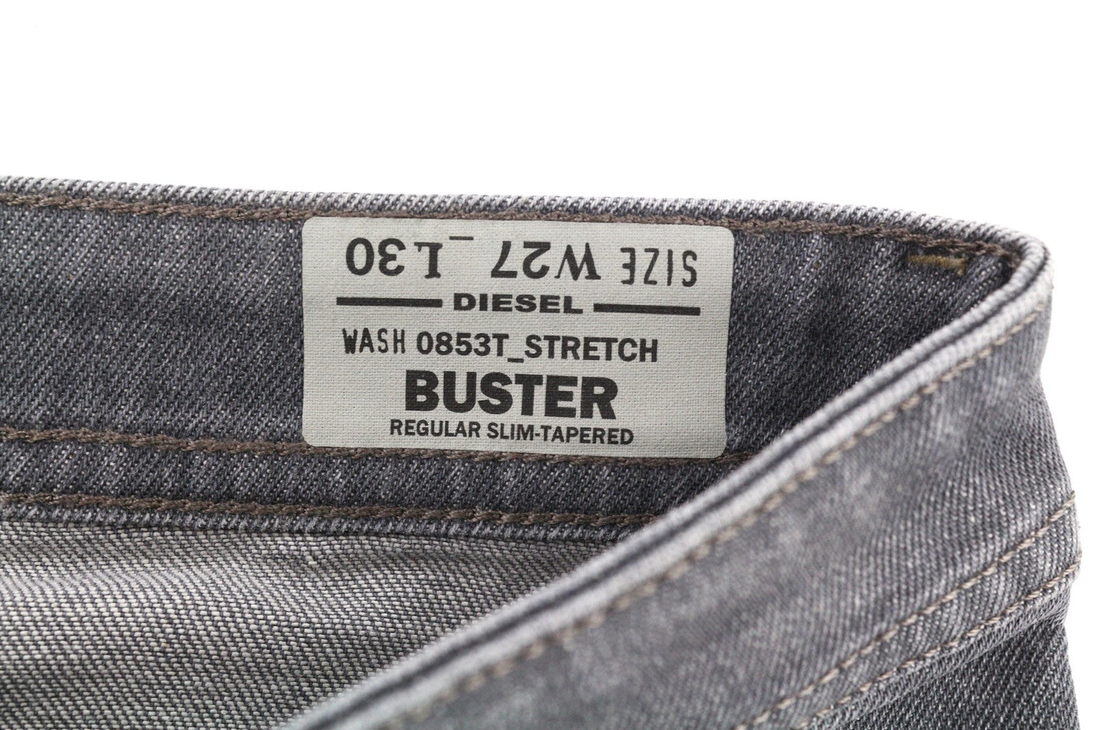 DIESEL Buster 0853T Mens Jeans W27/L30 Regular Slim Tapered Stretch Washed Grey