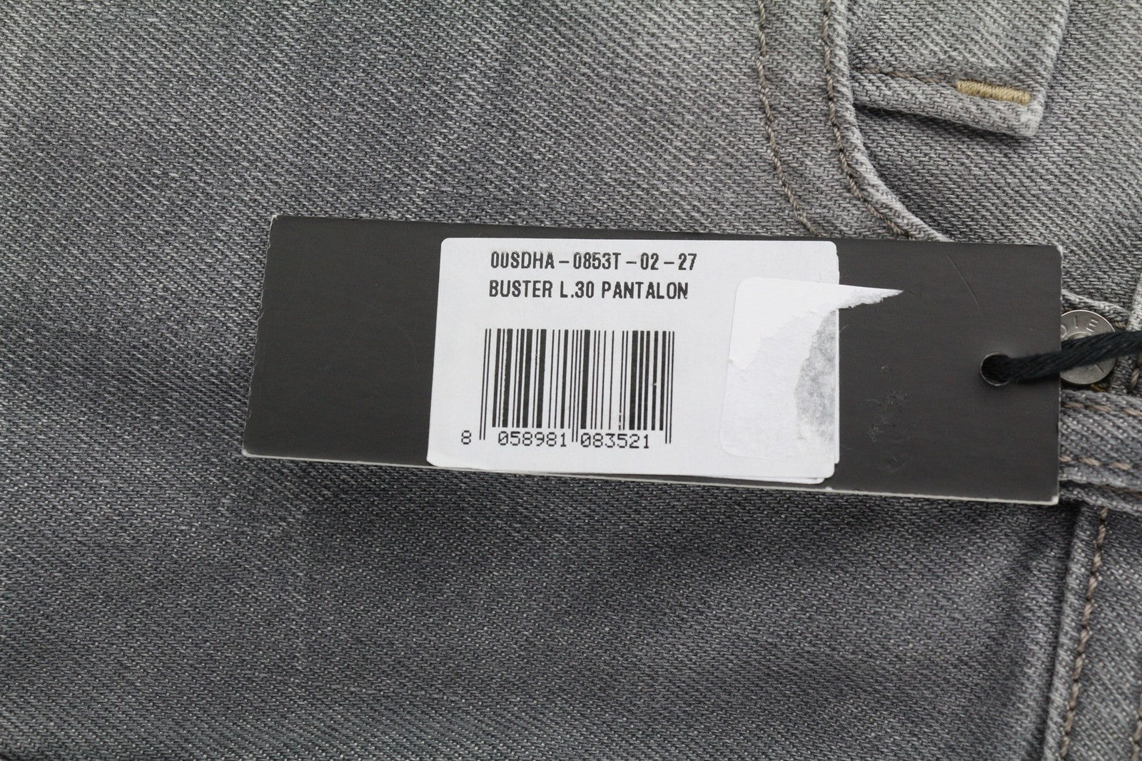 DIESEL Buster 0853T Mens Jeans W27/L30 Regular Slim Tapered Stretch Washed Grey