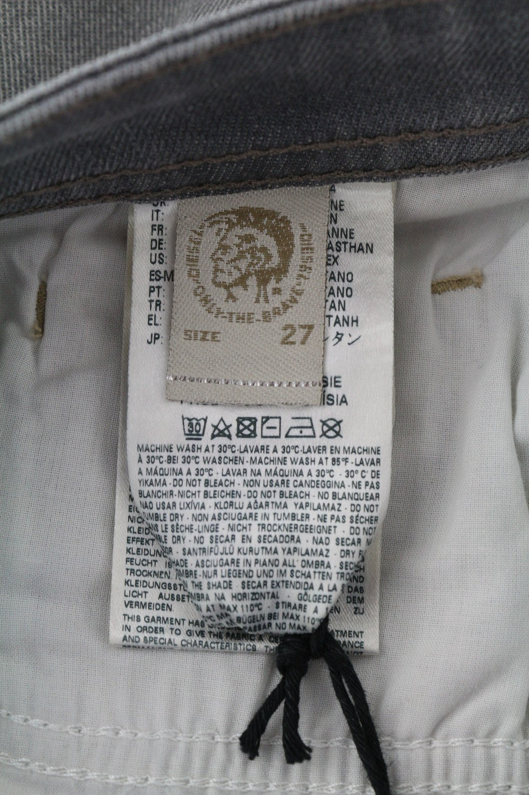 DIESEL Buster 0853T Mens Jeans W27/L30 Regular Slim Tapered Stretch Washed Grey