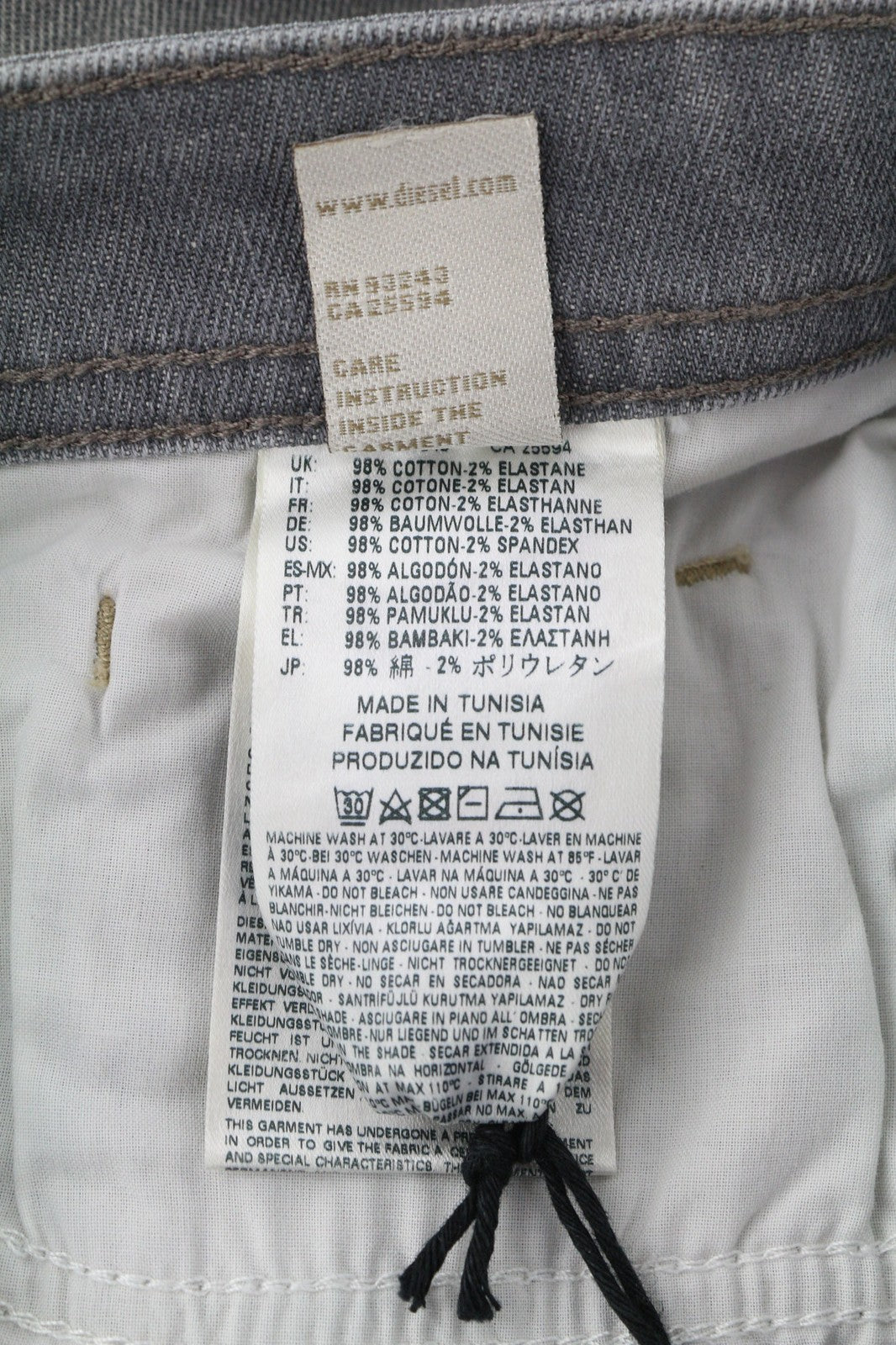 DIESEL Buster 0853T Mens Jeans W27/L30 Regular Slim Tapered Stretch Washed Grey