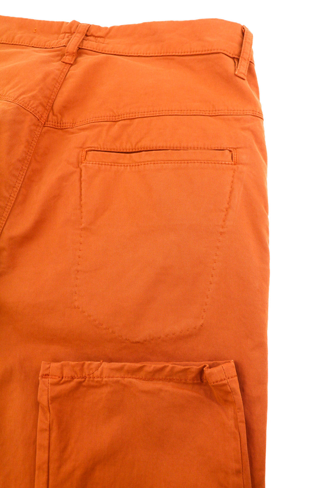 NUDIE JEANS Khaki Slim Men Trousers W30/L30 Organic Warm Orange Zip Casual Chino