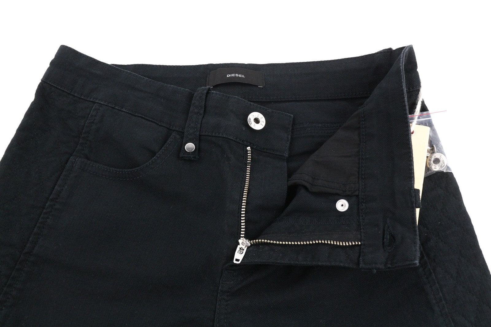 DIESEL P-Amal Womens Trousers W26 Black Skinny  Zip Hem Zip Fly Pockets