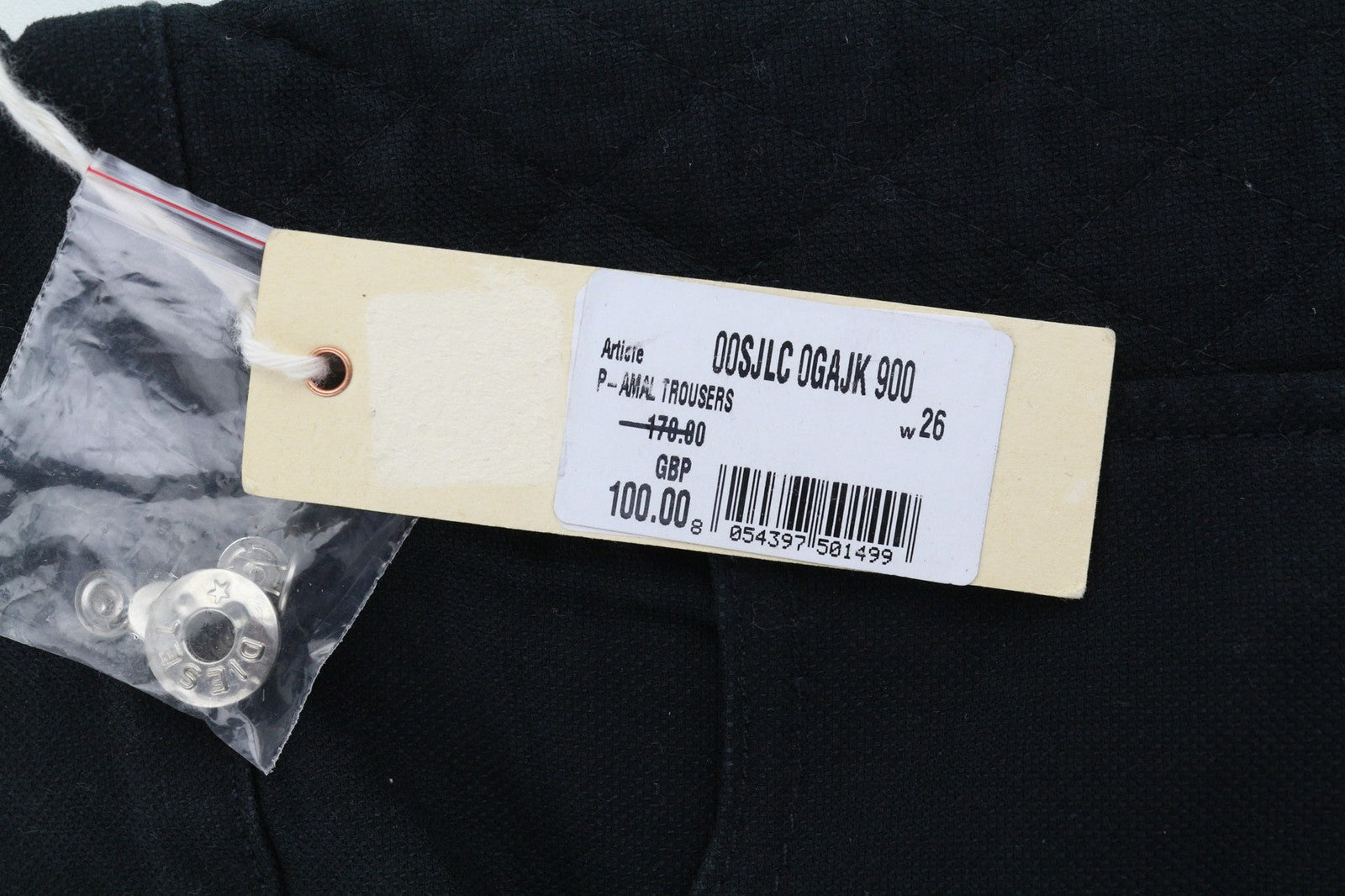 DIESEL P-Amal Womens Trousers W26 Black Skinny  Zip Hem Zip Fly Pockets