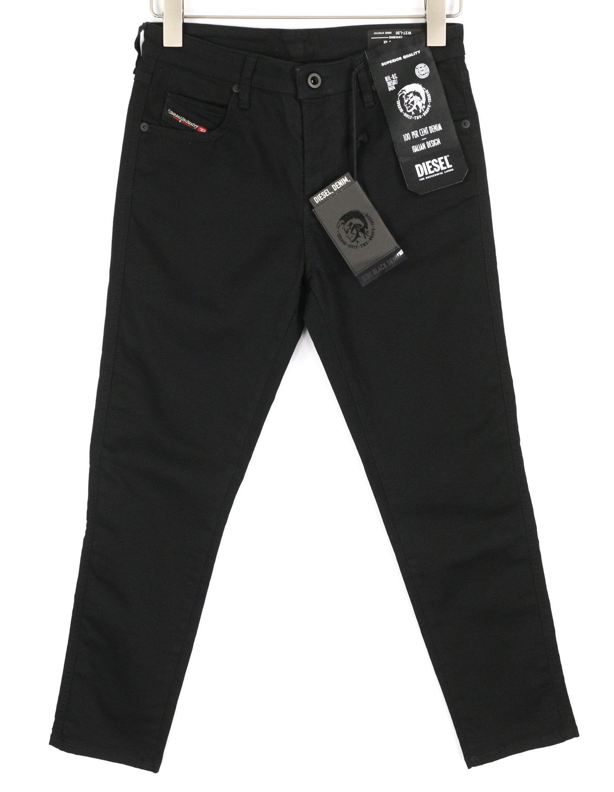 DIESEL Babhila 069EI Womens Jeans W27 Black Slim Regular Waist Stretch Buttoned