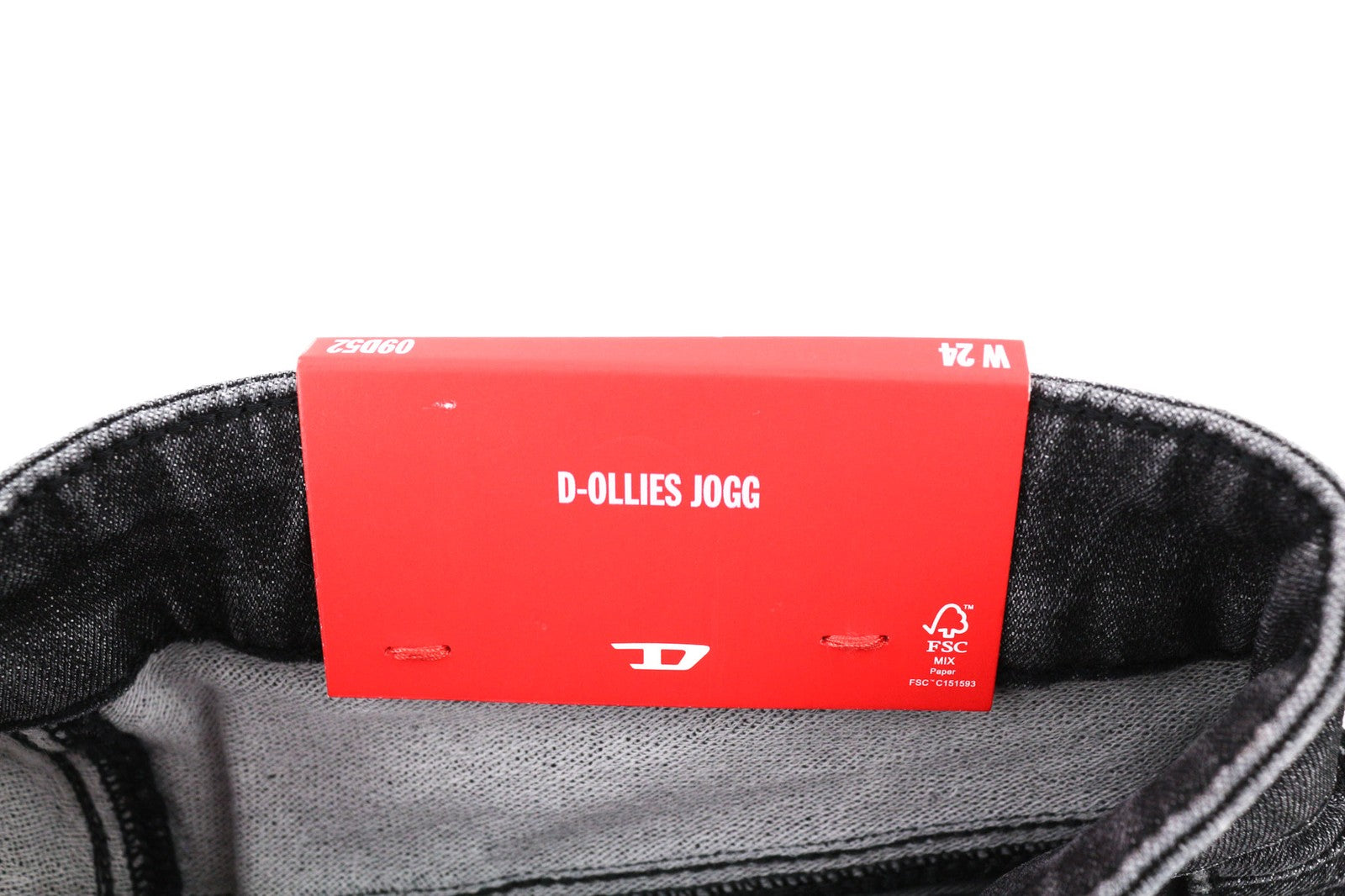 DIESEL D-Ollies 09D52 Jogg Womens Jeans W24 Sweat Washed Grey Slim Zip RRP€275