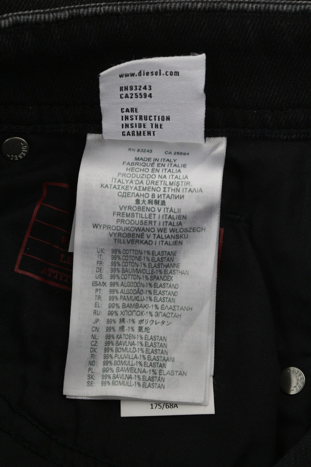 DIESEL 2004 5Pockets Z9C25 Womens Jeans W26/L32 Black Slim Tapered Leg RRP€185