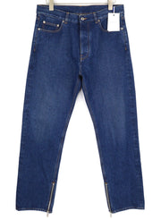 OFF-WHITE ARR Zip Det Skate Men Jeans W32 Blue Buttoned Pockets Washed RRP€650