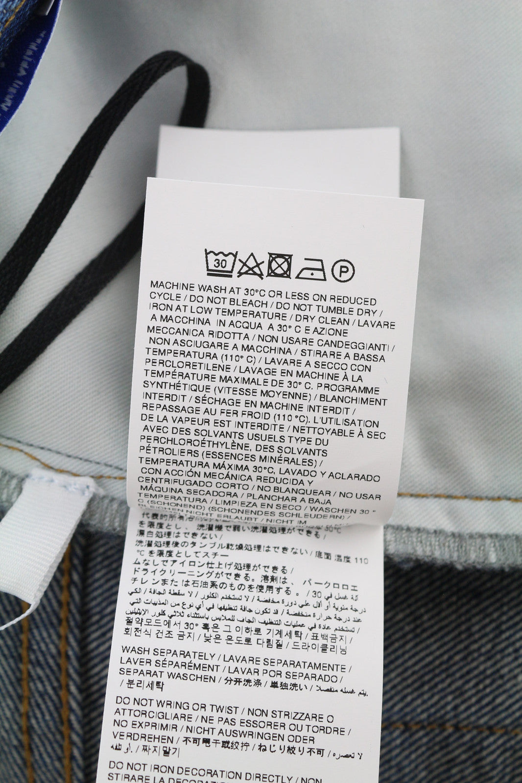 OFF-WHITE ARR Zip Det Skate Men Jeans W32 Blue Buttoned Pockets Washed RRP€650