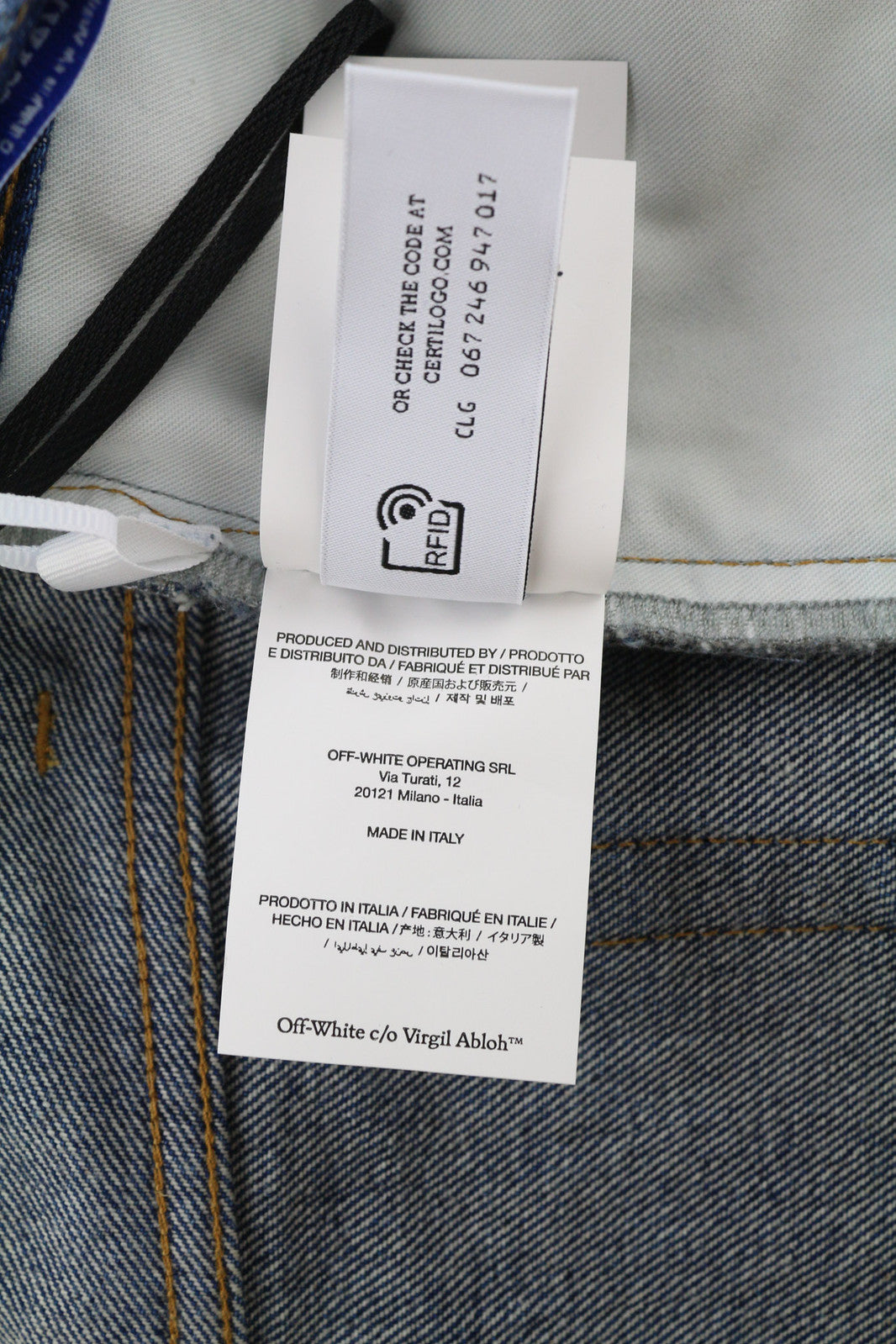 OFF-WHITE ARR Zip Det Skate Men Jeans W32 Blue Buttoned Pockets Washed RRP€650