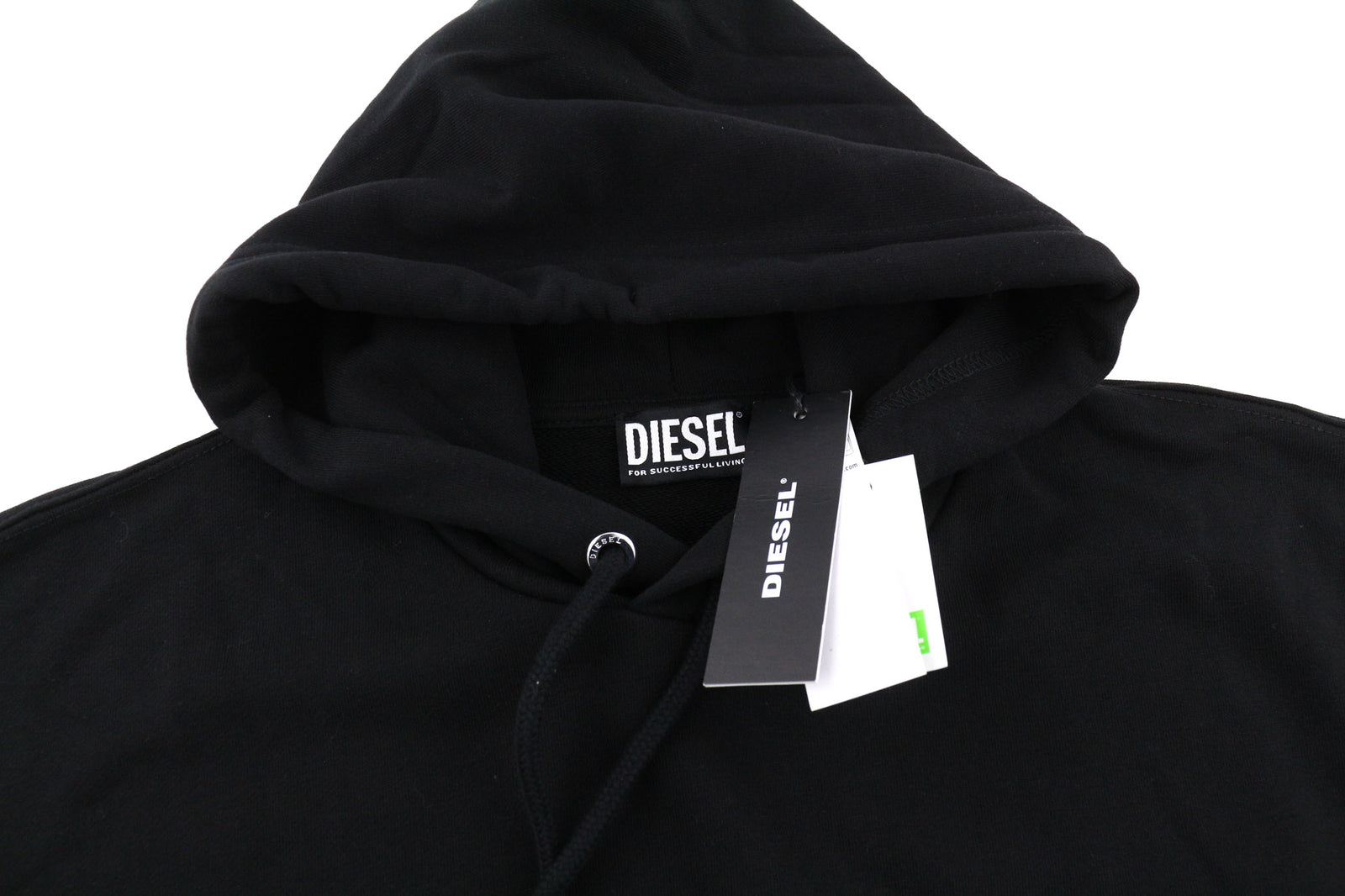 DIESEL S-Ummer-B2 Hoodie XS Black Pullover Kangaroo Pocket Unisex RRP150