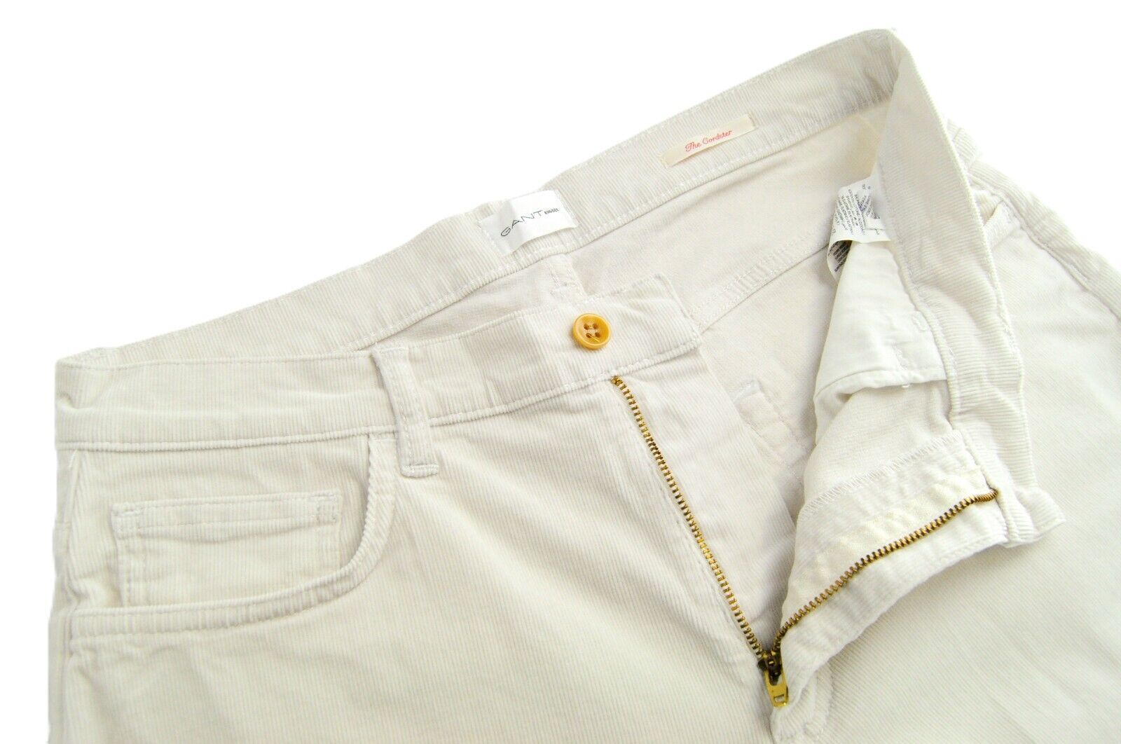 GANT The Cordster Men's Trousers W29/L34 Ivory Slim Fit Stretch Corduroy Cotton