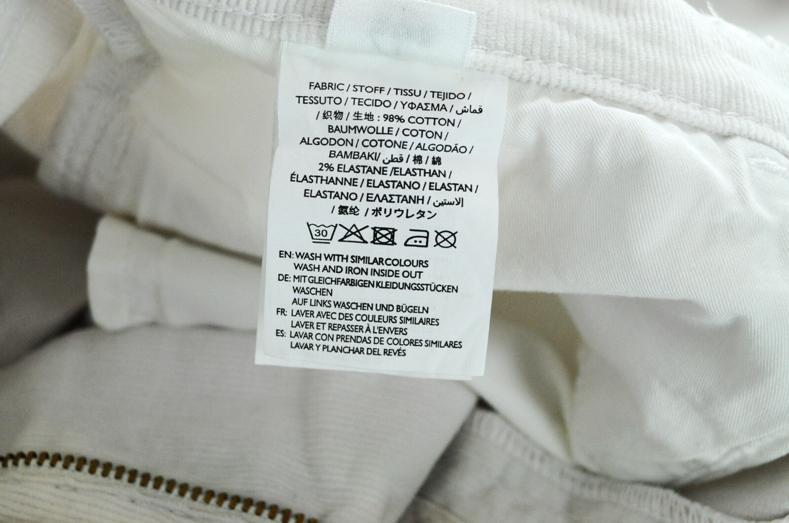 GANT The Cordster Men's Trousers W29/L34 Ivory Slim Fit Stretch Corduroy Cotton