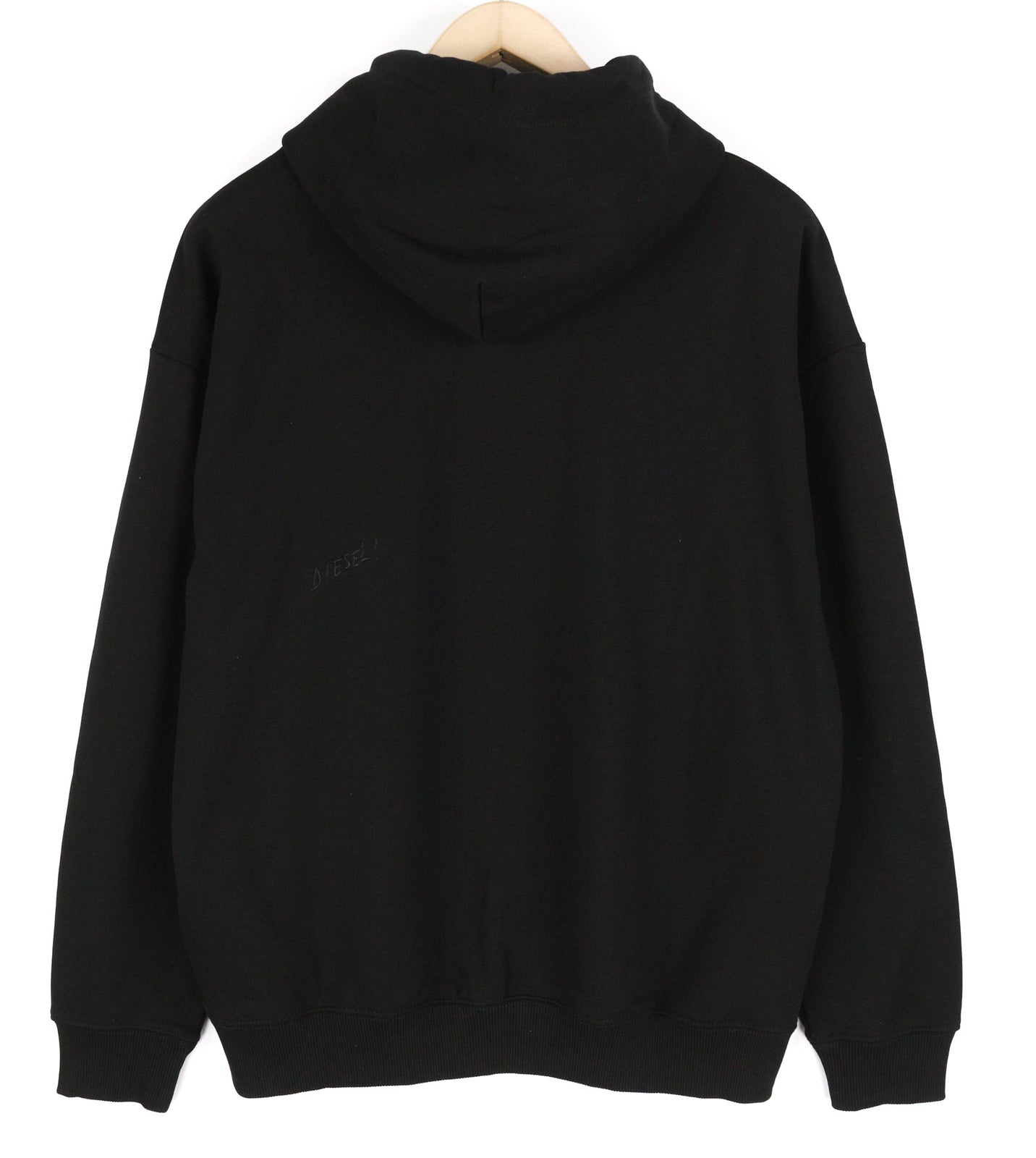 RRP150 DIESEL S-Ummer-B2 Hoodie S Black Pullover Kangaroo Pocket Unisex