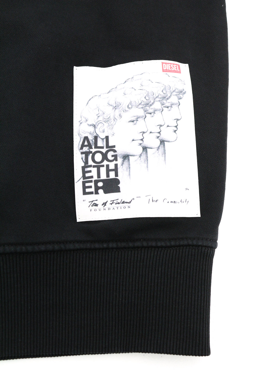 DIESEL PR-Ginn-Hood-P1 Hoodie XS Black Pullover Kangaroo Pocket Unisex RRP195