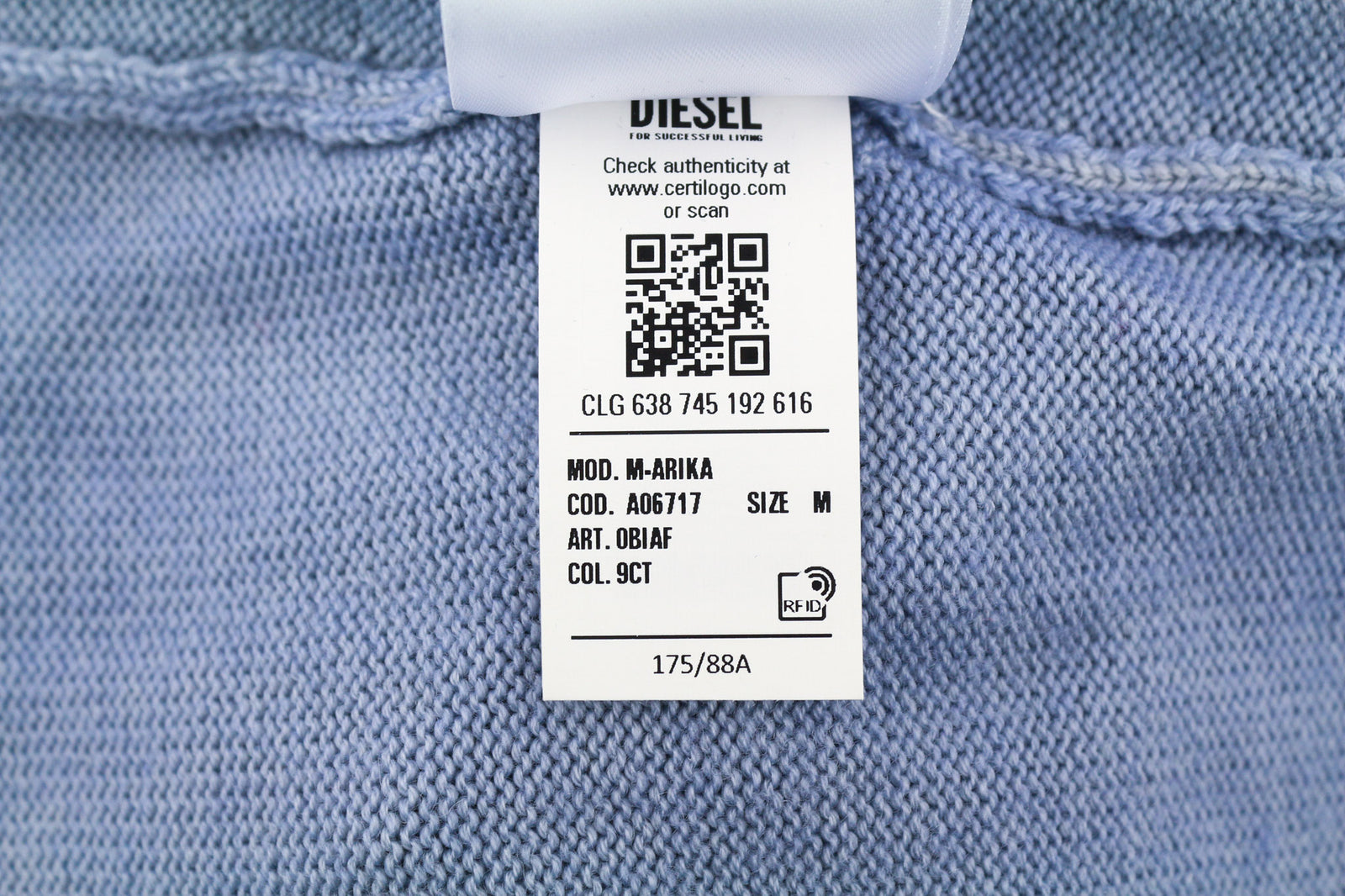 DIESEL M-Arika Women Jumper M Light Blue Washed Cardigan Wool Knitted RRP300