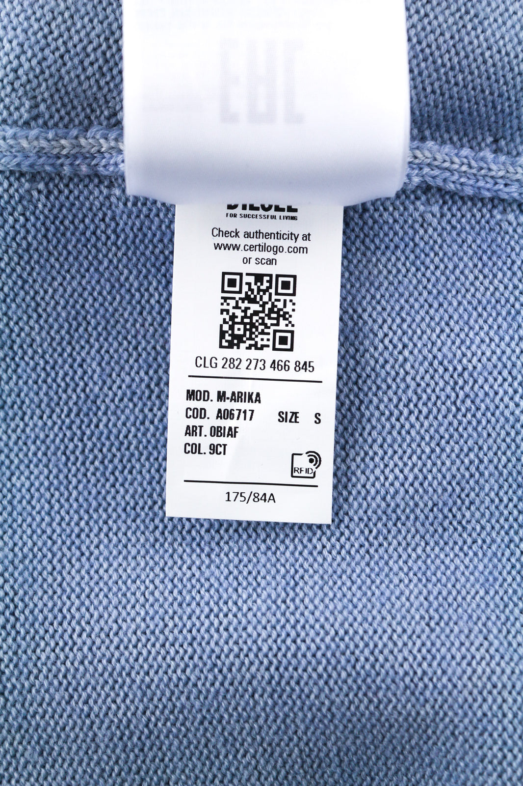 DIESEL M-Arika Women Jumper S Light Blue Washed Cardigan Wool Knitted RRP€300