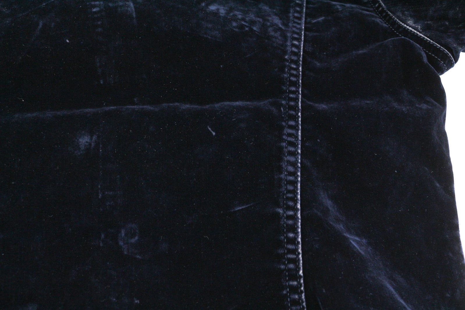 NUDIE Tove Women Jacket M Blue Velvet Collar Buttoned Dark Long Sleeve Logo